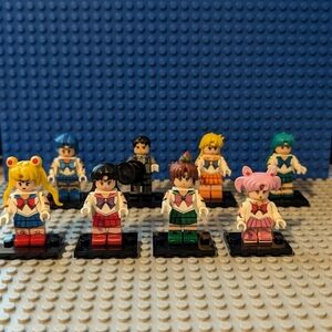 8 Minifigures- Sailor Moon Anime Series TV Show Building Block Toy Action Figure